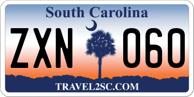 SC license plate ZXN060