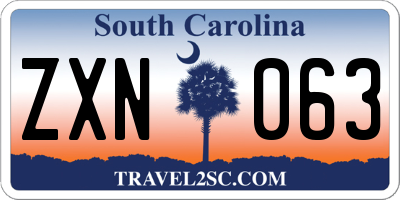 SC license plate ZXN063