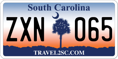 SC license plate ZXN065
