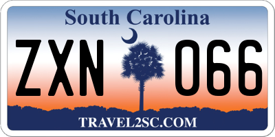 SC license plate ZXN066