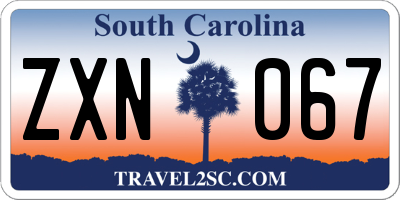 SC license plate ZXN067