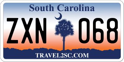 SC license plate ZXN068