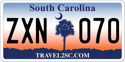 SC license plate ZXN070