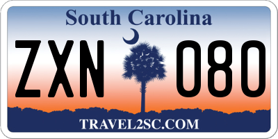 SC license plate ZXN080