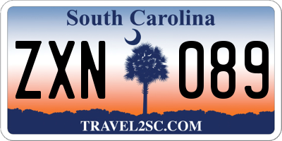 SC license plate ZXN089