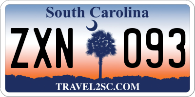 SC license plate ZXN093