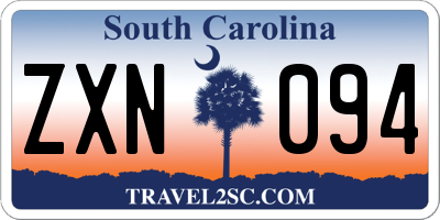 SC license plate ZXN094
