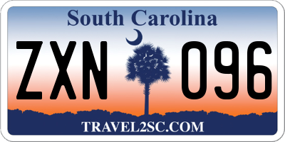 SC license plate ZXN096