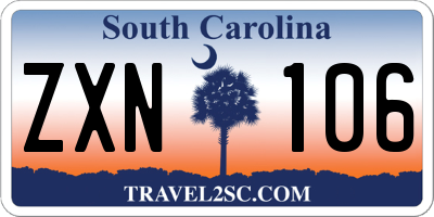 SC license plate ZXN106