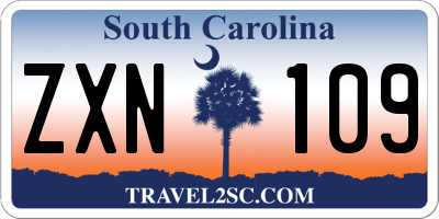 SC license plate ZXN109