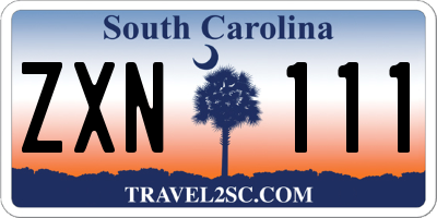 SC license plate ZXN111