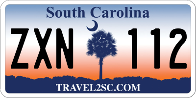 SC license plate ZXN112
