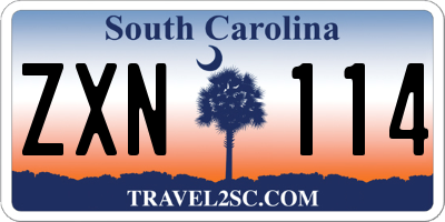 SC license plate ZXN114