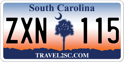 SC license plate ZXN115