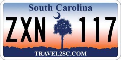 SC license plate ZXN117