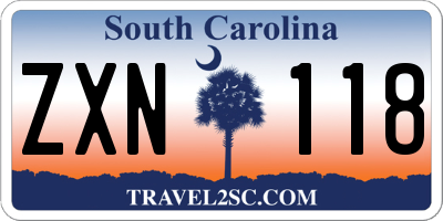 SC license plate ZXN118