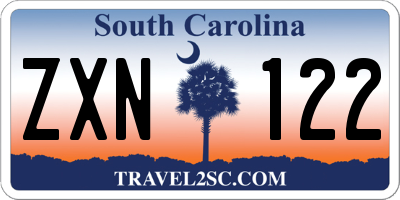 SC license plate ZXN122