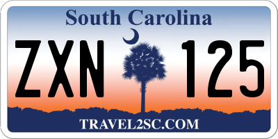 SC license plate ZXN125