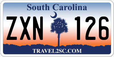 SC license plate ZXN126
