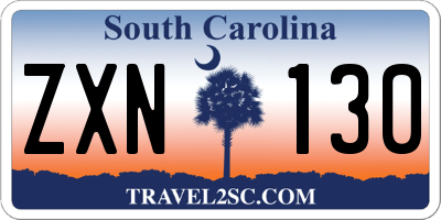 SC license plate ZXN130