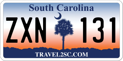 SC license plate ZXN131