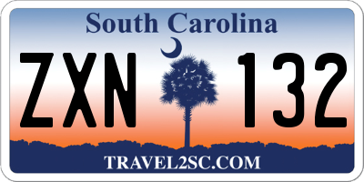 SC license plate ZXN132
