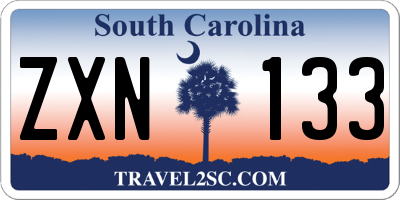 SC license plate ZXN133