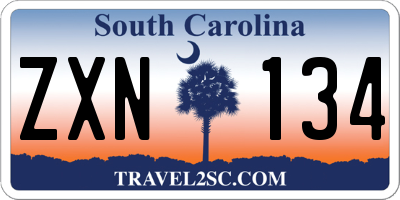 SC license plate ZXN134