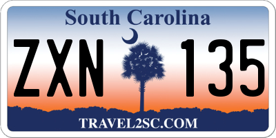 SC license plate ZXN135