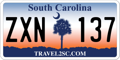 SC license plate ZXN137