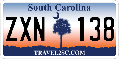 SC license plate ZXN138