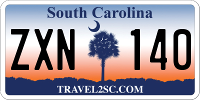 SC license plate ZXN140