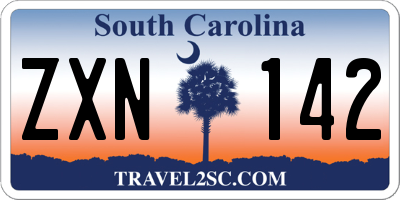 SC license plate ZXN142