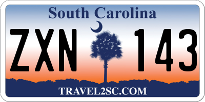 SC license plate ZXN143