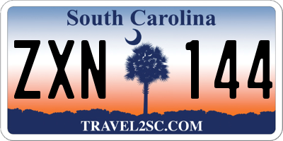 SC license plate ZXN144