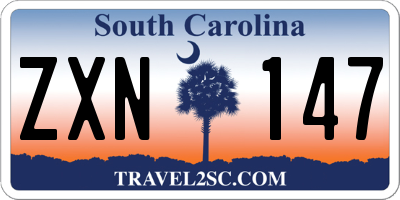 SC license plate ZXN147