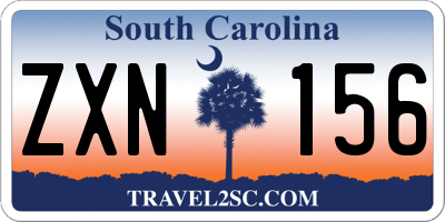 SC license plate ZXN156