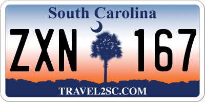 SC license plate ZXN167