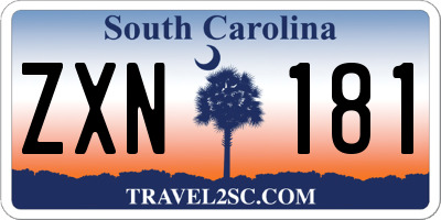 SC license plate ZXN181