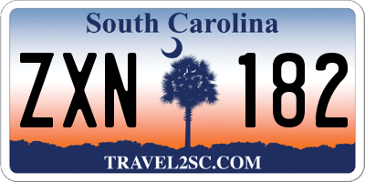 SC license plate ZXN182