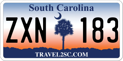 SC license plate ZXN183