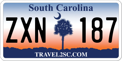 SC license plate ZXN187