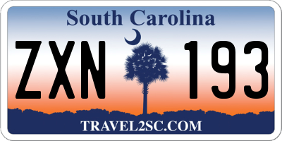 SC license plate ZXN193