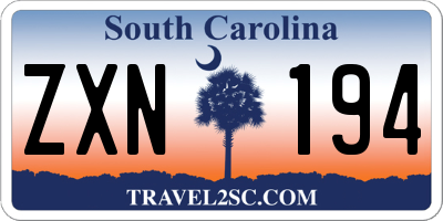 SC license plate ZXN194