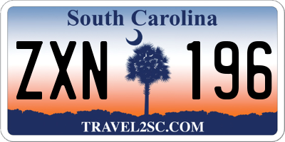 SC license plate ZXN196