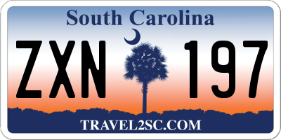 SC license plate ZXN197