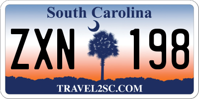 SC license plate ZXN198