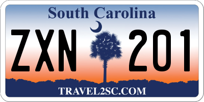 SC license plate ZXN201