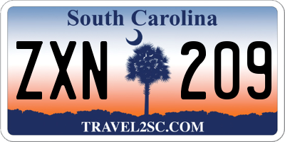 SC license plate ZXN209
