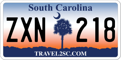 SC license plate ZXN218
